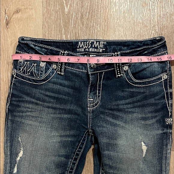 Miss Me The M Series Dark Indigo Distressed Boot Cut Jeans - Picture 4 of 6